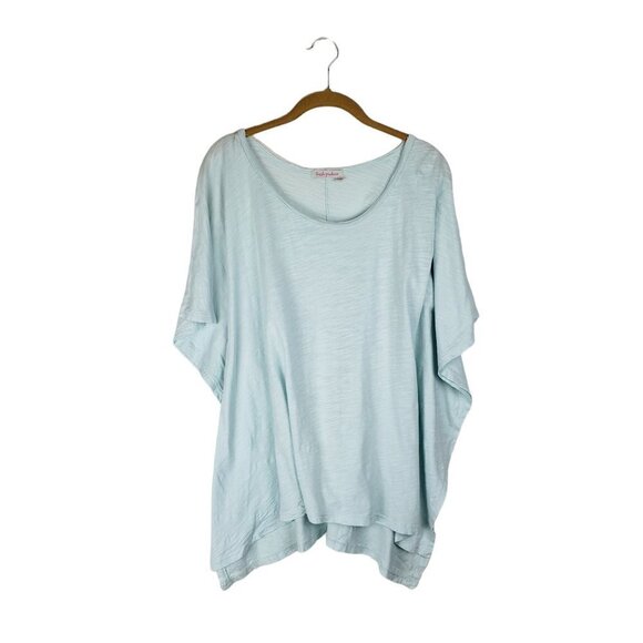 Fresh Produce Top Kaftan Style Pastel Blue Cotton Poncho Womens Size XS/S - Picture 1 of 6
